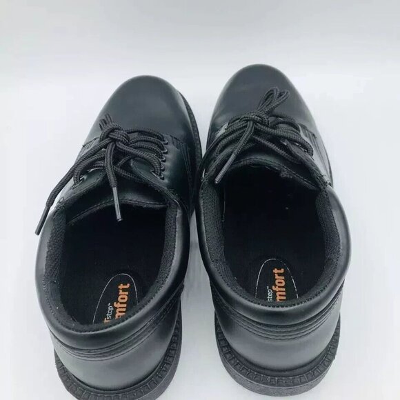 Safe T Step Shoes Mens Size 7 Wide Comfort Black Oxford Lace Up Derby Round Toe - Picture 7 of 9